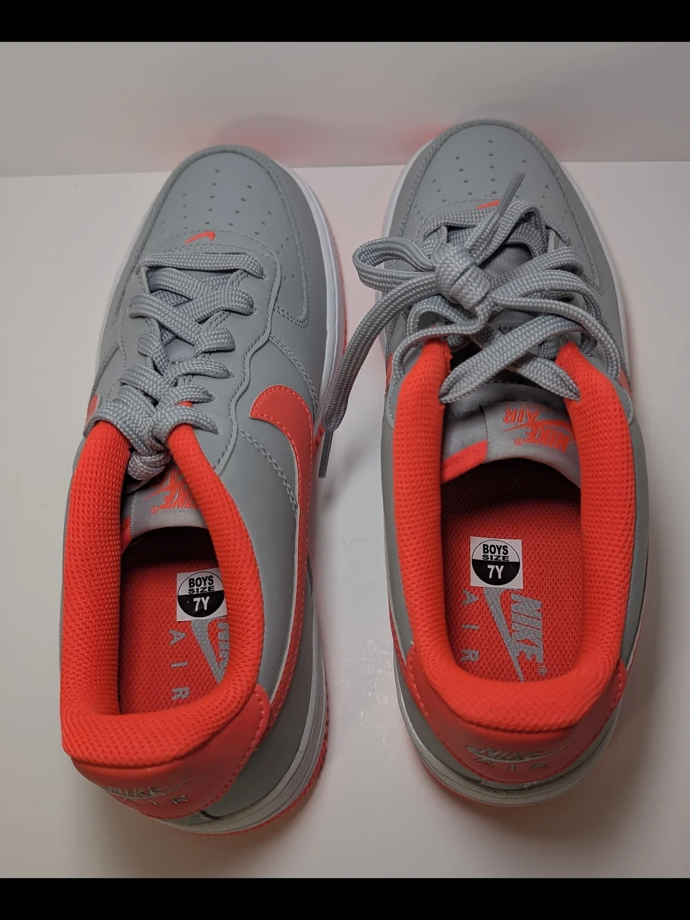 🔥 NEW Nike Air Force 1 GS Light Smoke Grey Bright Crimson CT3839-005 Sz 7Y/8.5W